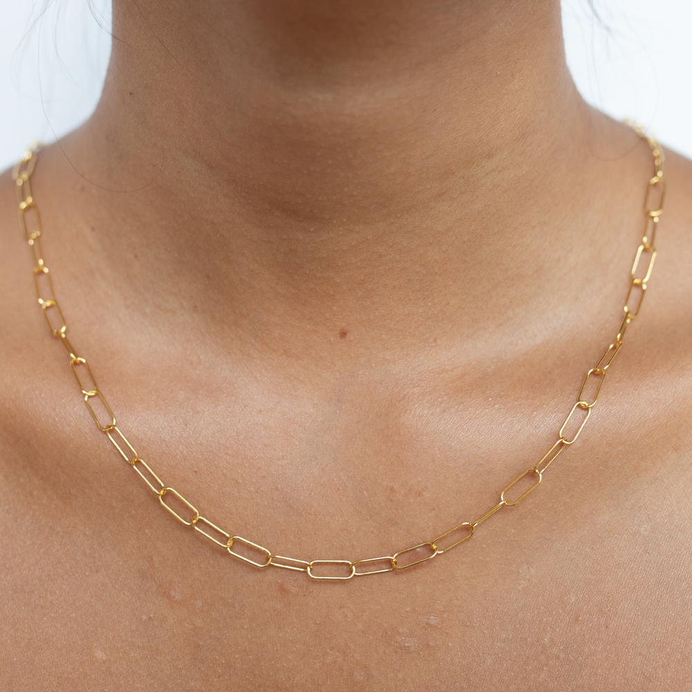 Gold Paperclip Necklace Chain