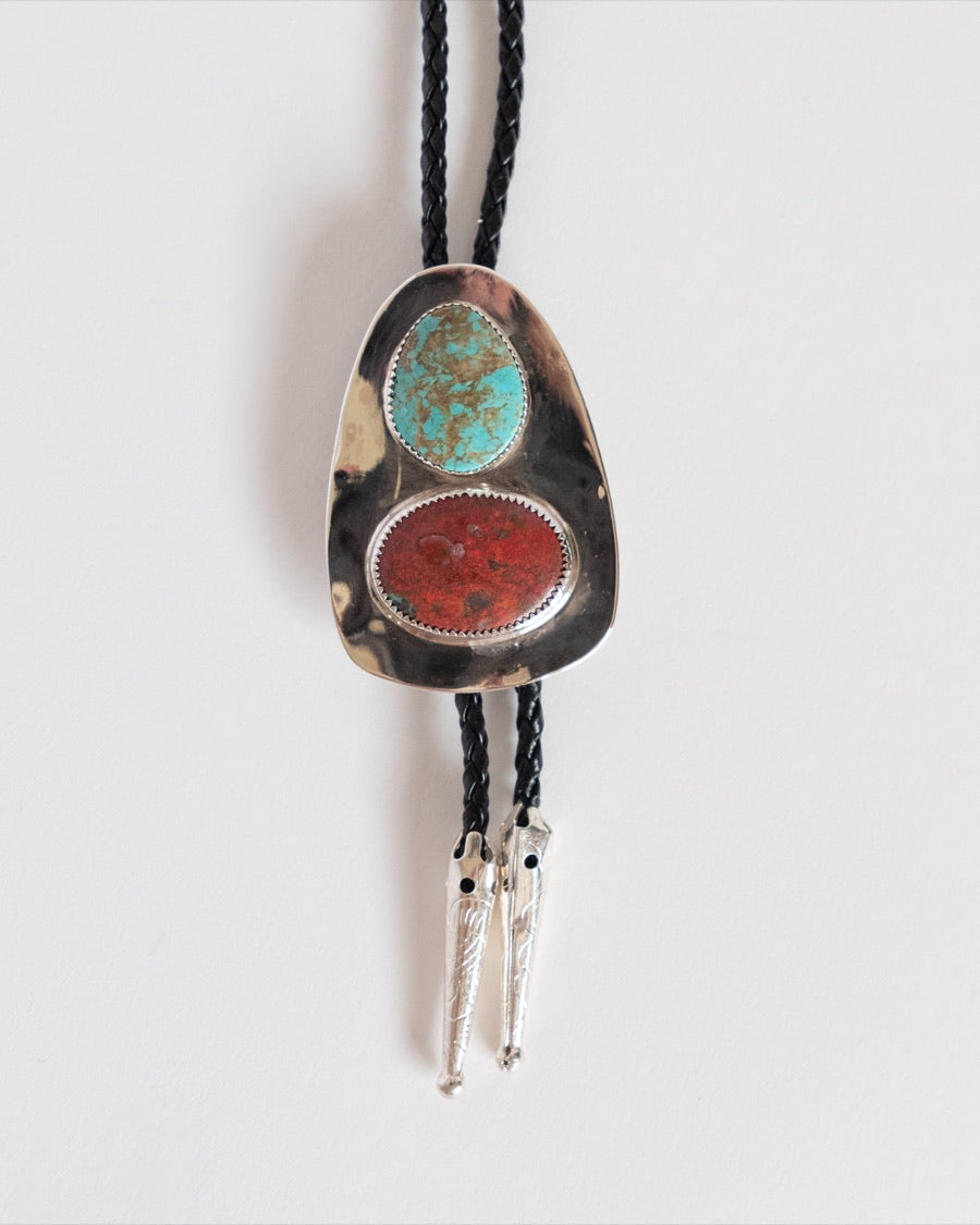 Turquoise - Bloodstone Bolo Tie