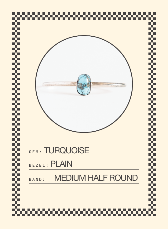 Turquoise Bracelet (Medium Half Round) — spec