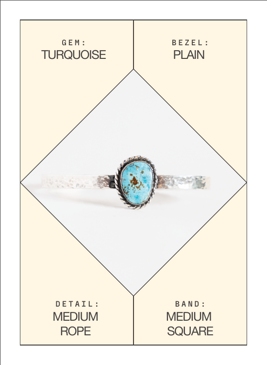Turquoise Bracelet (Medium Rope · Square) — spec